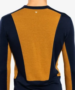 Ulvang Men's Peak Map Crew Baselayer Navy Blue/Cathay Spice
