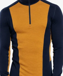 Ulvang Men's Peak Map Half Zip Baselayer Navy Blue/Cathay Spice