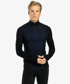 Ulvang Men's Peak Map Half Zip Baselayer Black/Navy Blue