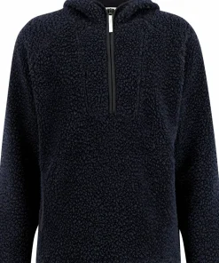 Ulvang Unisex Re Orbit Hooded Half Zip Wool Pile Navy Blue