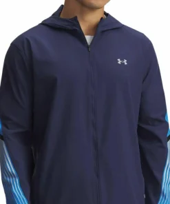 Under Armour Men's Ua Velociti Storm Hooded Jacket Washed Navy