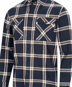 Urberg Men's Two Pocket Flanell Shirt Blue Nights/deep Lichen Green