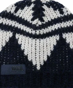 Varg Unisex Bräcke Knitted Beanie Dark Blue With Off White