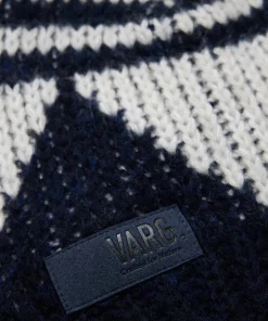 Varg Unisex Bräcke Knitted Beanie Dark Blue With Off White