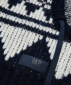 Varg Unisex Bräcke Knitted Balaclava Dark Blue With Off White