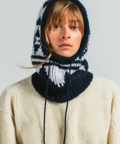 Varg Unisex Bräcke Knitted Balaclava Dark Blue With Off White