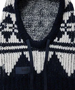 Varg Unisex Bräcke Knitted Balaclava Dark Blue With Off White