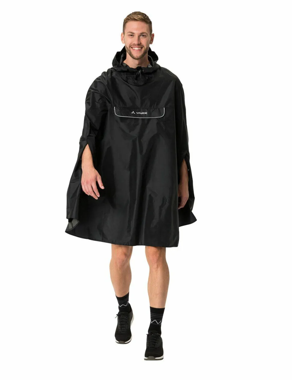 VAUDE Unisex Valdipino Rain Poncho Black