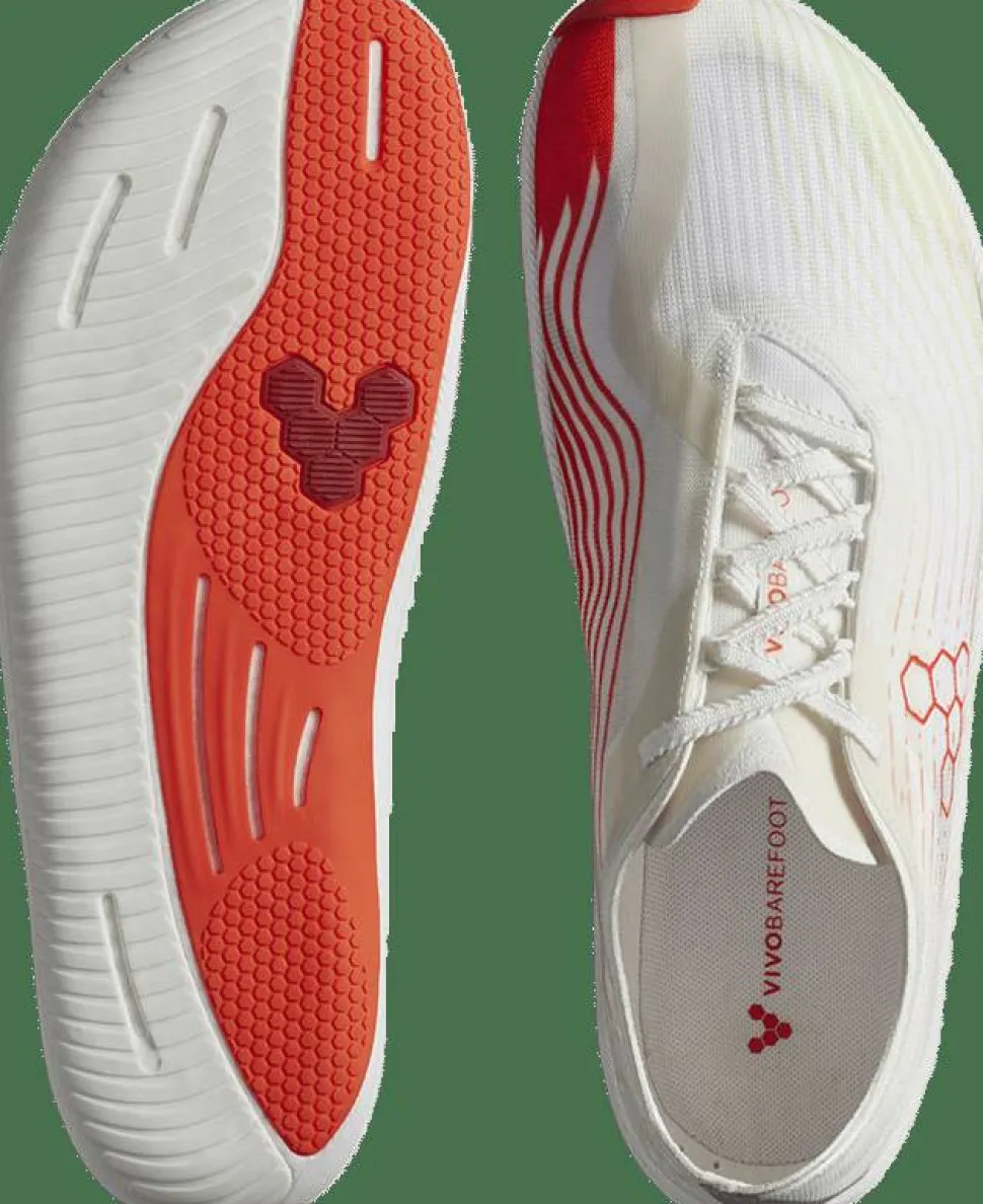 Vivobarefoot Men's Primus Flow Bright White/Neon Orange