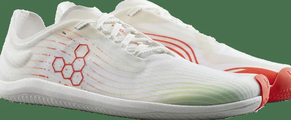 Vivobarefoot Men's Primus Flow Bright White/Neon Orange