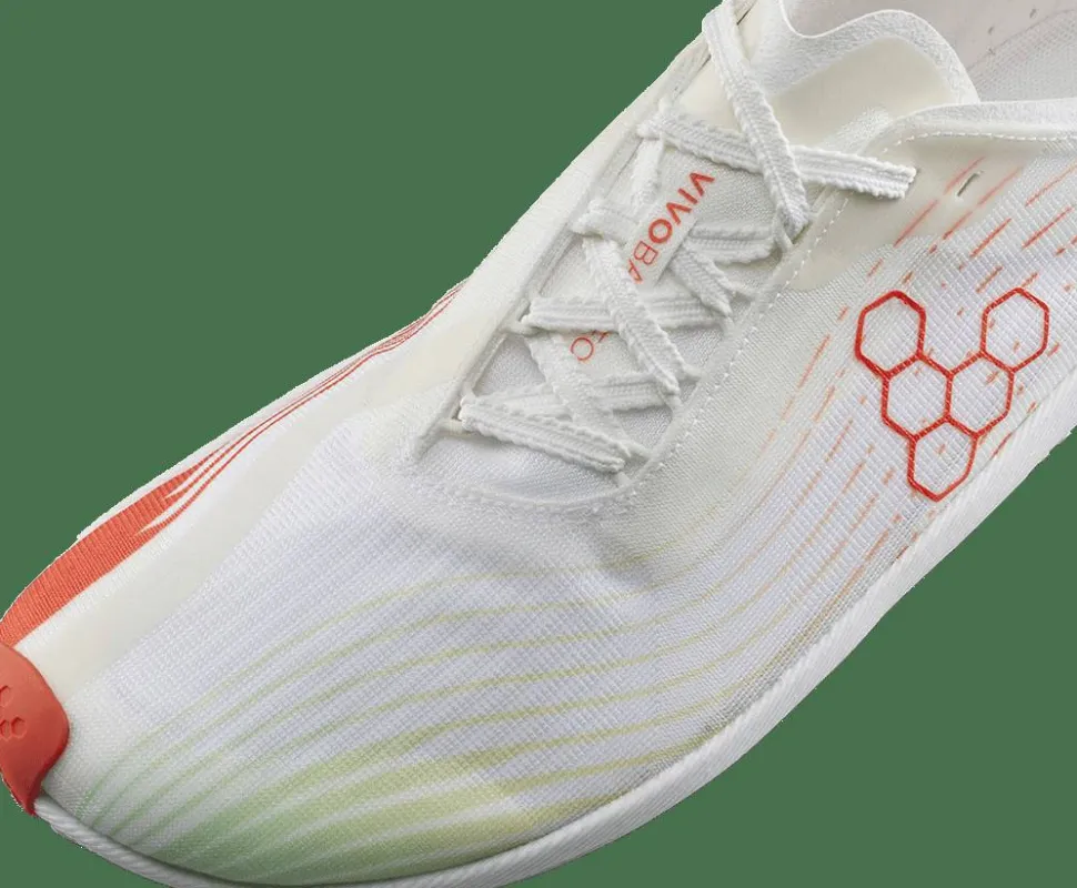 Vivobarefoot Men's Primus Flow Bright White/Neon Orange