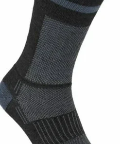 Wrightsock Coolmesh II Crew Black/grey W/ Stripes