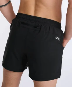 2XU Men's Aero 5 Inch Shorts Black/Silver Reflective