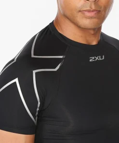 2XU Men's Core Compression Short Sleeve Black/Silver
