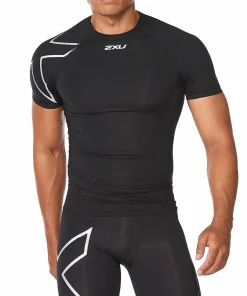2XU Men's Core Compression Short Sleeve Black/Silver