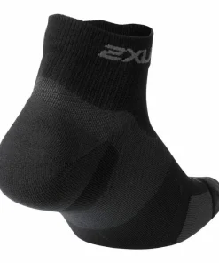 2XU Vectr Light Cush 1/4 Crew Sock Black/Titanium