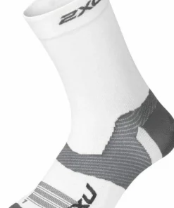 2XU Vectr Light Cushion Crew Sock White/Grey
